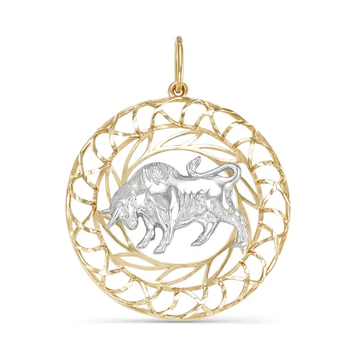 Подвеска знак зодиака Телец 20.04-20.05, Золото 585, 030463