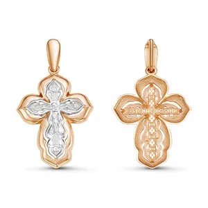 Подвеска крест, Золото 585, 080524