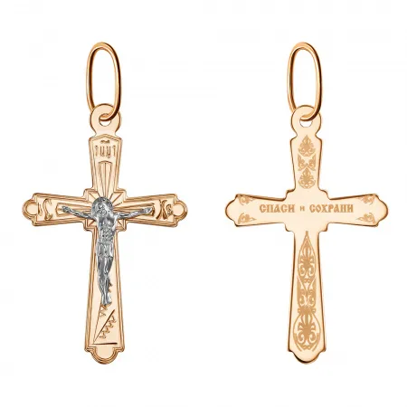 Подвеска крест, Золото 585, 102-ИХ-22.23-11