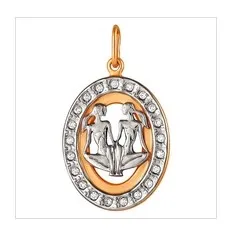 Подвеска знак зодиака Близнецы 21.05-21.06, Золото 585, Фианит 327707 1 1 1близ Подвеска знак зодиака Близнецы 21.05-21.06, Золото 585, Фианит 327707 1 1 1близ