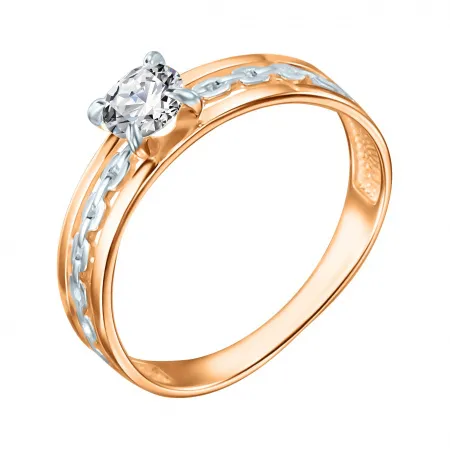 Кольцо Золото 585, КольцоКЛ-28/16,5/бцФ/з585