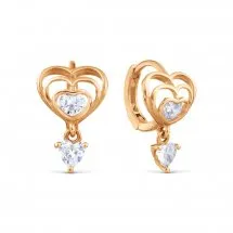 Детские серьги,  Золото 585, Фианит Т102029719 Детские серьги,  Золото 585, Фианит Т102029719