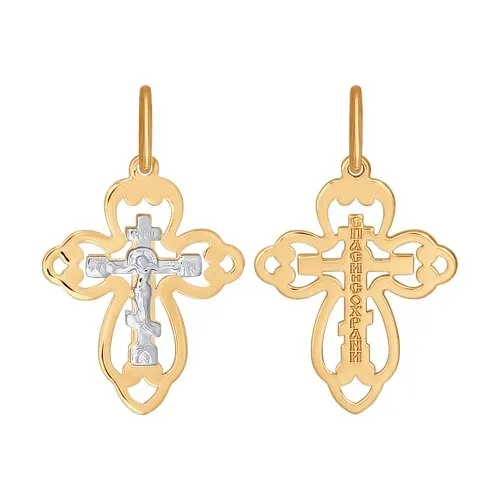 Подвеска крест, Золото 585, 121387