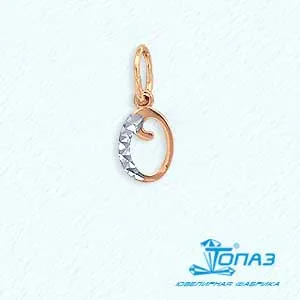 Подвеска буква О,  Золото 585, Т140631652-О