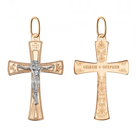 Подвеска крест, Золото 585, 102-ИХ-30.20-11