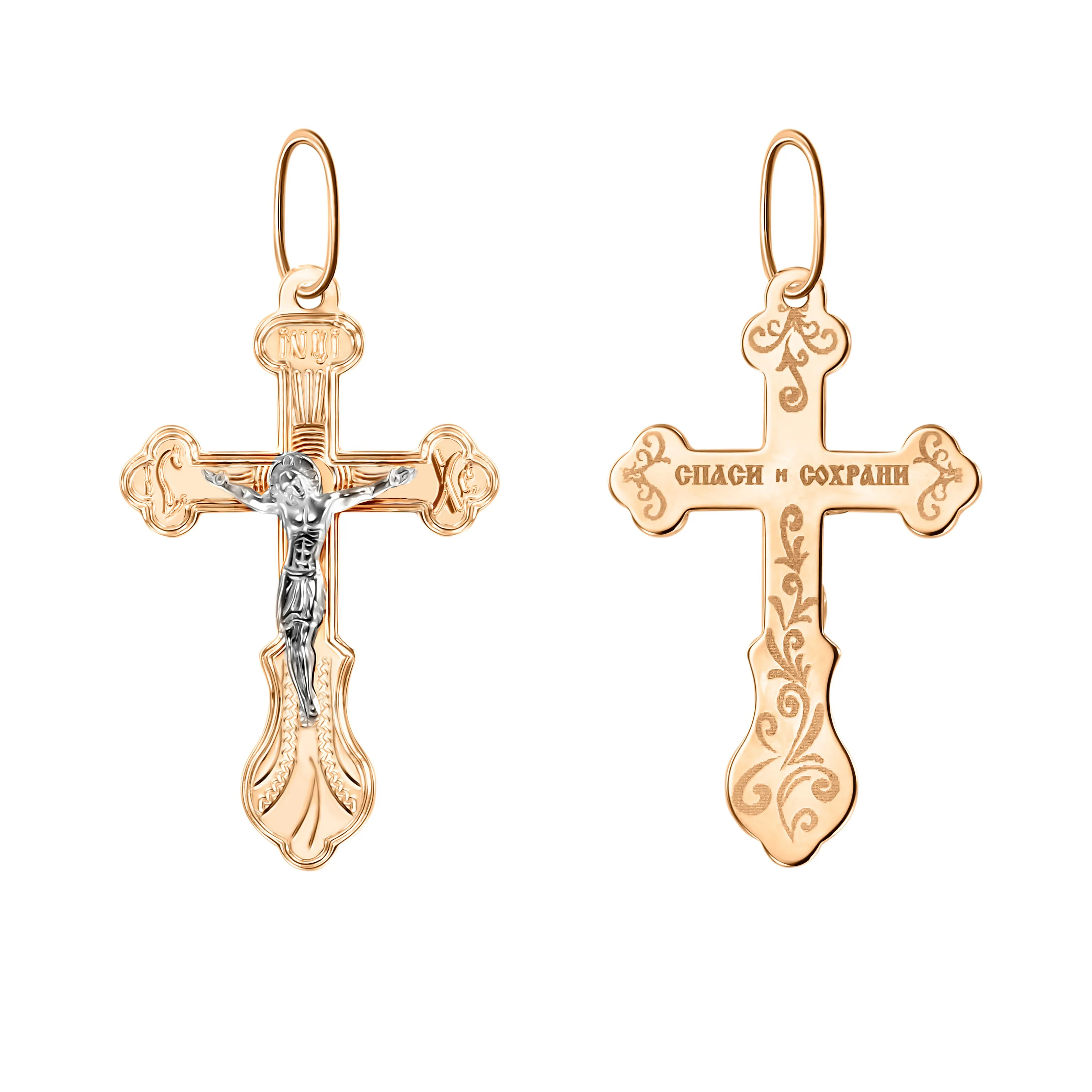 Подвеска крест, Золото 585, 102-ИХ-22.22-12