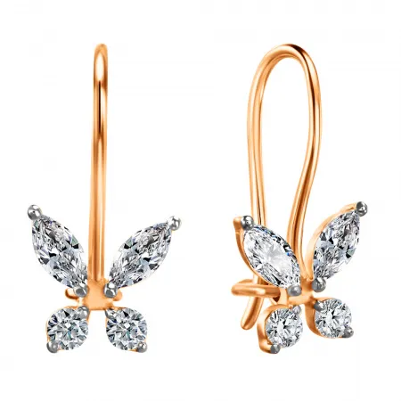 Детские серьги,  Золото 585, СргЛ02/бцФ/з585