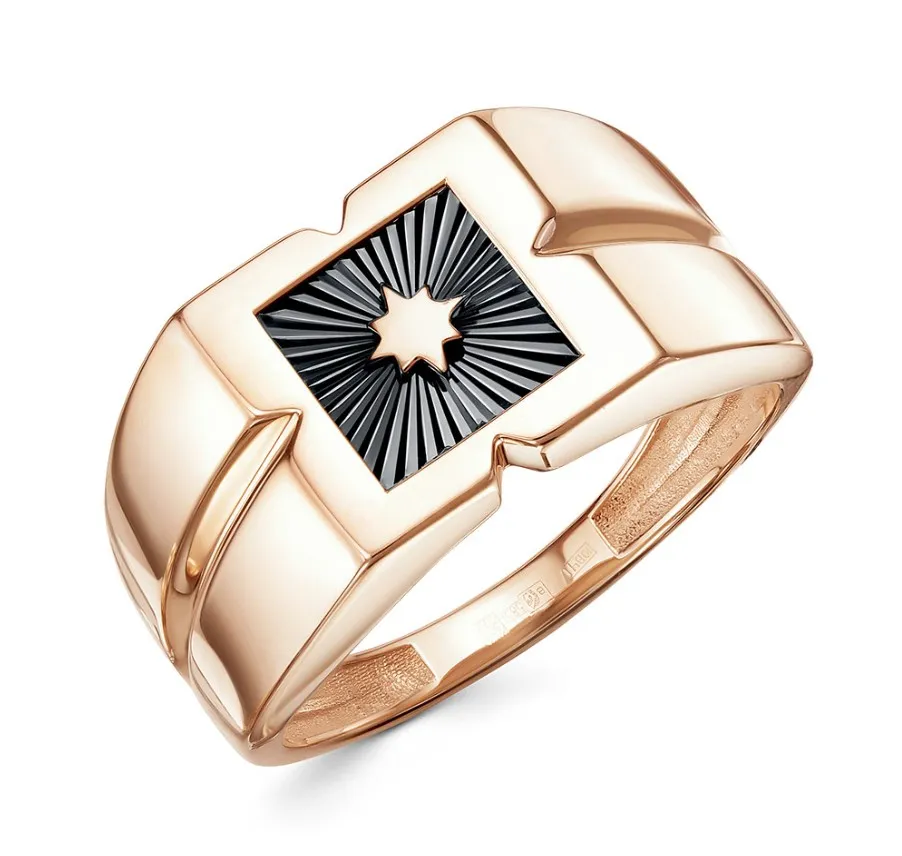 Кольцо мужское (печатка). Золото 585, П1696510 1 2