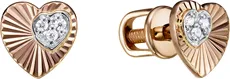 Серьги пусеты-гвоздики, Золото 585, Фианит РАС917-3757