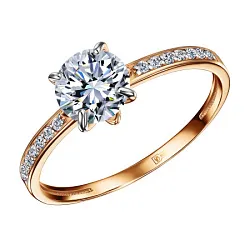 Кольцо Золото 585, Фианит КольцоКЛ-51/16,5/бцФ/з585