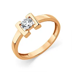 Кольцо Золото 585, Фианит 001-0975-0001-011