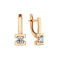 Серьги, Золото 585, Фианит 002-0975-0001-011