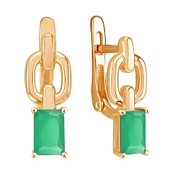 Серьги, Золото 585, Агат 02-52-0390-16