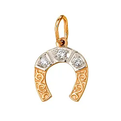 Подвеска фантазийная,  Золото 585, Фианит 321507 1 1 1