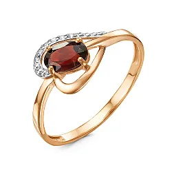 Кольцо Золото 585, Гранат 1401308 1 8 1