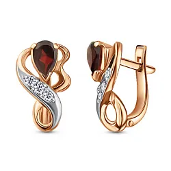 Серьги, Золото 585, Гранат С125-9370Гр