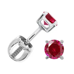 Серьги пусеты-гвоздики, Серебро 925, Корунд П340160140-30