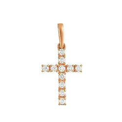 Подвеска крест, Серебро 925, Фианит п1004п Подвеска крест, Серебро 925, Фианит п1004п