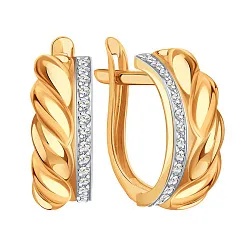 Серьги, Золото 585, Фианит Т14202Г362 Серьги, Золото 585, Фианит Т14202Г362