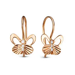 Детские серьги,  Золото 585, Фианит 1204831