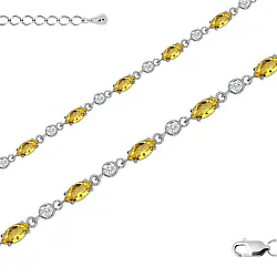 Браслет фантазийный Серебро 925 
 , Цитрин 4340852510л-19