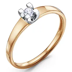 Помолвочное кольцо,  Золото 585, Бриллиант 5-5346-103-1К