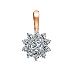 Подвеска фантазийная,  Золото 585, Фианит 3291107 1 1 1