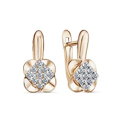 Серьги, Золото 585, Фианит 2606207 1 1 1