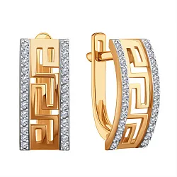 Серьги, Золото 585, Фианит Т14702Г599