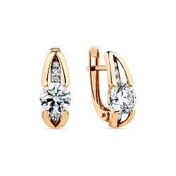 Серьги, Золото 585, Фианит 002-0848-0001-011