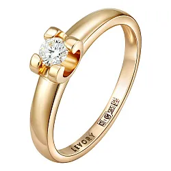 Помолвочное кольцо,  Золото 585, Бриллиант 65-41R01460-F3DD