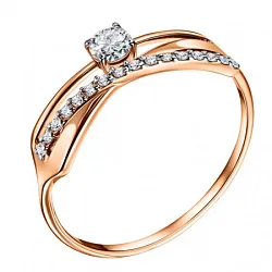 Кольцо Золото 585, Фианит КольцоКЛ-49