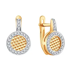 Серьги, Золото 585, Фианит Т14762Г329 Серьги, Золото 585, Фианит Т14762Г329