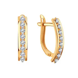 Серьги, Золото 585, Фианит Т14202В272 Серьги, Золото 585, Фианит Т14202В272