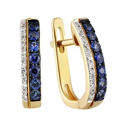 Серьги, Золото 585, Сапфир 36-41E00830-S0DDSA