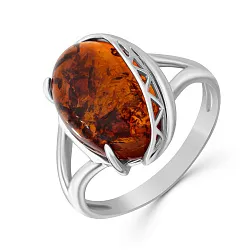 Кольцо Серебро 925, Янтарь 653442