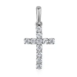Подвеска крест, Серебро 925, Фианит 3340204679
