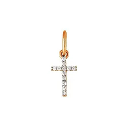 Подвеска крест, Золото 585, Фианит 3181007 1 1 1 Подвеска крест, Золото 585, Фианит 3181007 1 1 1