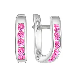 Детские серьги,  Серебро 925, Фианит 90-62-0122-13