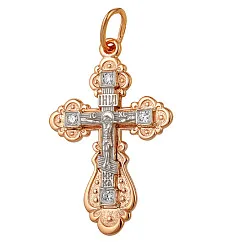 Подвеска крест, Золото 585, Фианит 320217 1 1 1