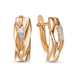 Серьги, Золото 585, Фианит 1201120