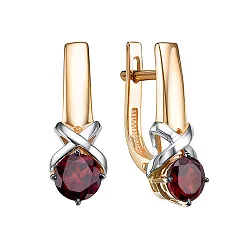 Серьги, Золото 585, Гранат С125-6906Гр