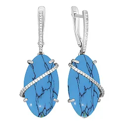 Серьги, Серебро 925, Бирюза 90-02-6231-00