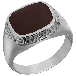 Кольцо мужское (печатка). Серебро 925, Эмаль SB3R 27