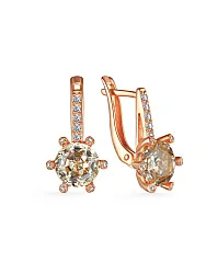 Серьги, Серебро 925, Цитрин С-357