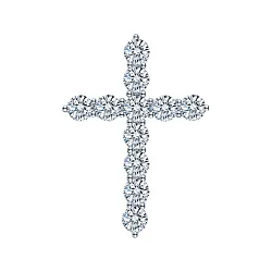 Подвеска крест, Серебро 925, Фианит LLP 591
