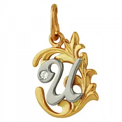 Подвеска буква И,  Золото 585, Фианит 316117 1 1 1и