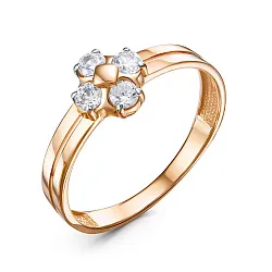 Кольцо Золото 585, Фианит 1107858