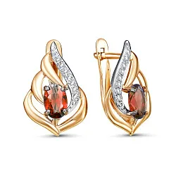 Серьги, Золото 585, Гранат 2456508 1 8 1