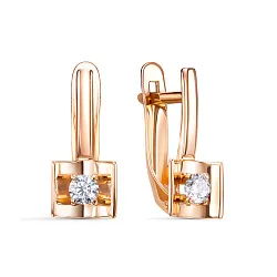 Серьги, Золото 585, Фианит 1205774